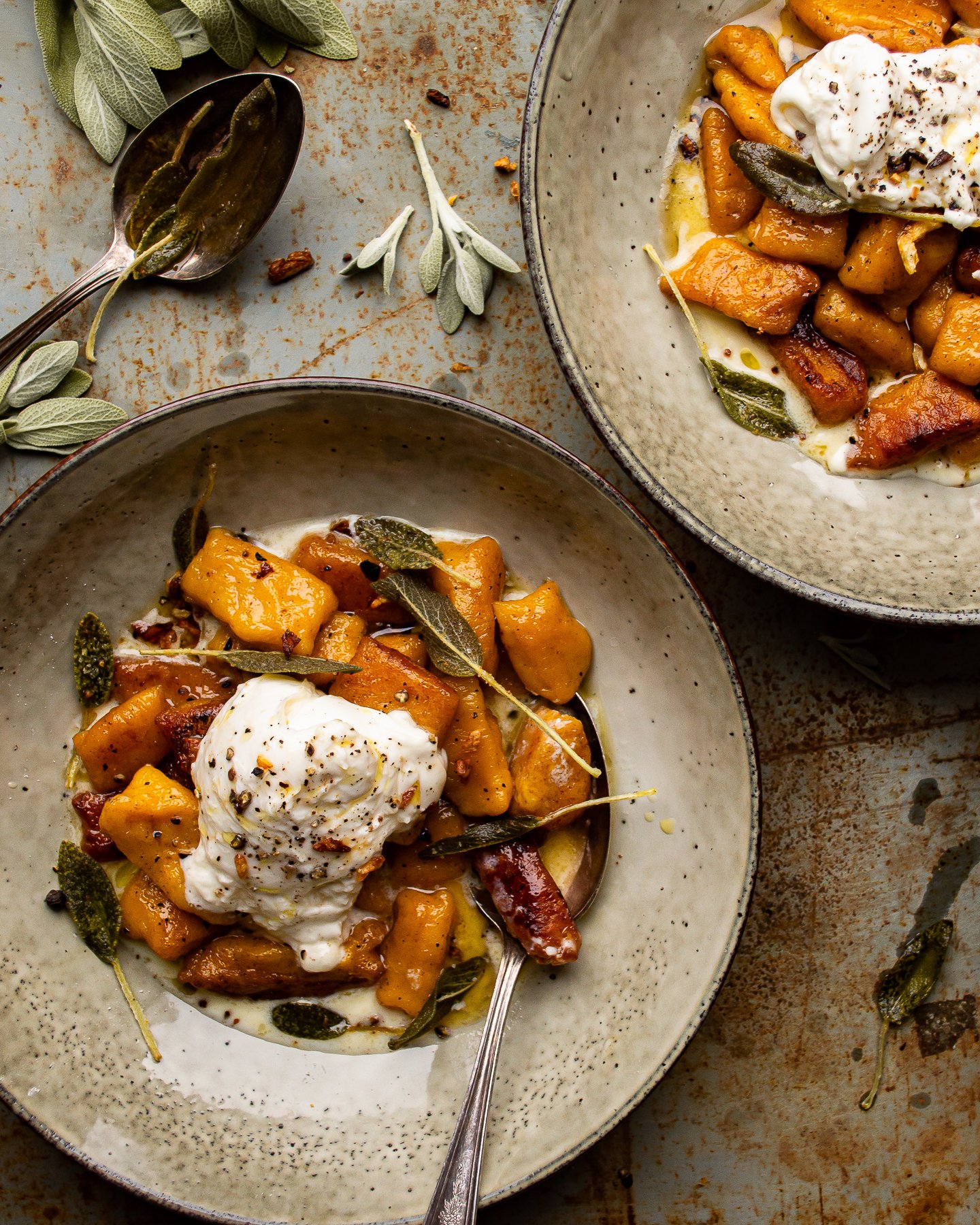 Kabocha Squash Gnocchi with Maple Brown Butter Sauce via Inspired With a Twist