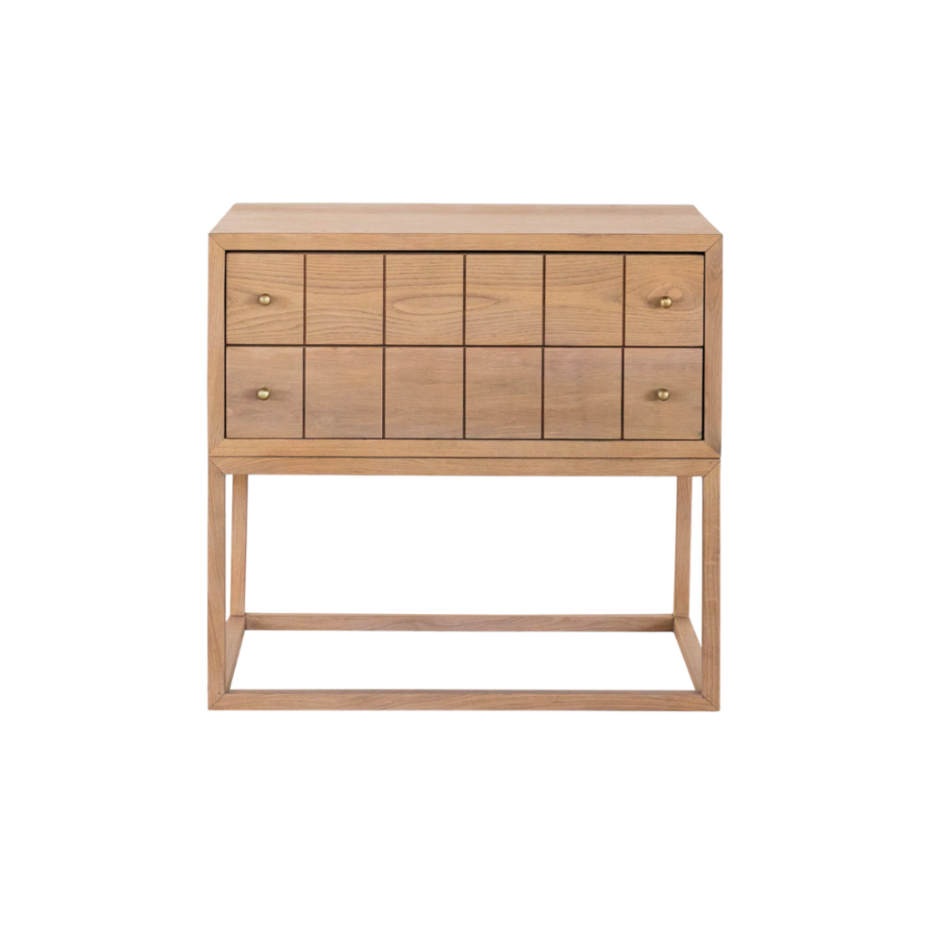 designer nightstand with two drawers
