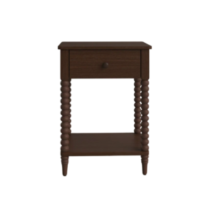 affordable designer nightstand with spindle legs